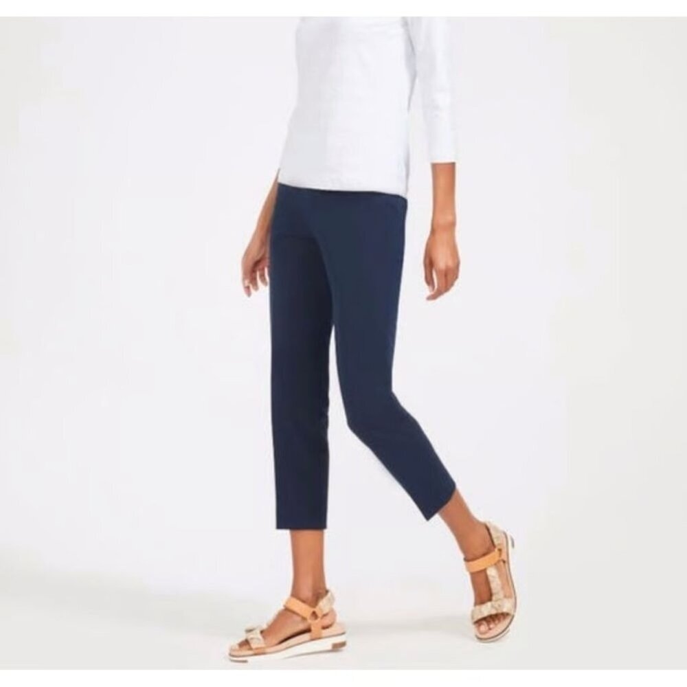 J. McLaughlin Navy Cropped Capris with Straight Leg